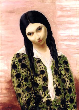 Seated Girl with Braids