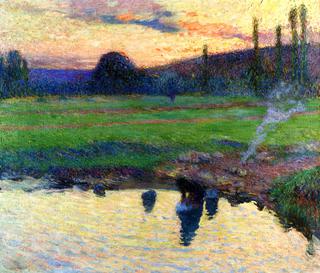 La Lavandière au bord de l'Eau