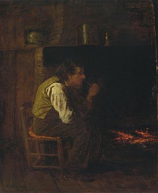Maine Interior - Man with Pipe