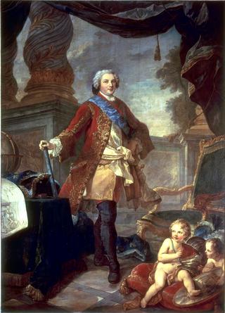 Portrait of Louis Dauphin of France with a Plan of the Siege of Tournai