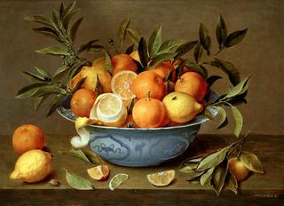 Still Life with Oranges and Lemons in a Wan-Li Porcelain