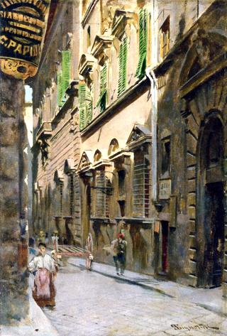 Borgo degli Albizi con il Palazzo Ramirez Montalvo