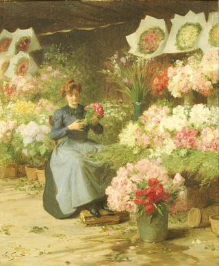 Flower Seller Behind the Madelaine Church