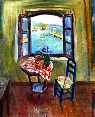 Studio Window open over the Port of Saint Tropez