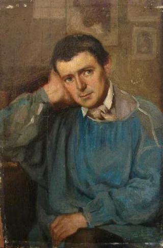 Séraphin Henner in Blue Shirt