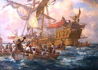 Attack on a Spanish Treasure Ship, 1620