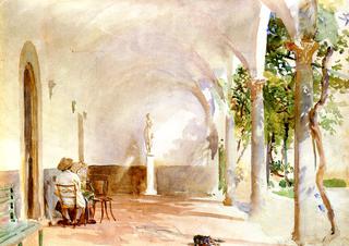 Loggia, Florence: Sir William Blake Richmond Sketching