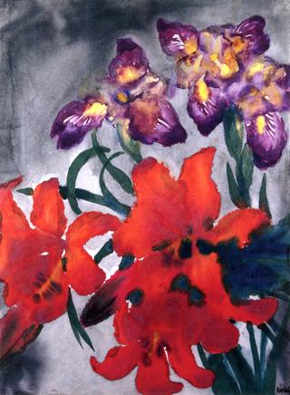 Flowers with Red and Purple Blossoms