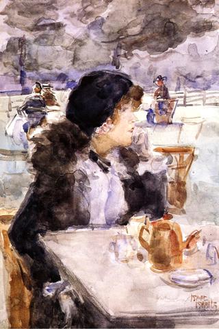 An Elegant Beauty Having Tea in Hyde Park