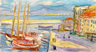Saint-Tropez, the End of the Port with Sailboats