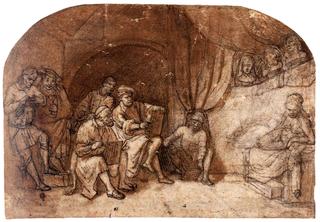 Drawing from a Nude Model in Rembrandt's Studio