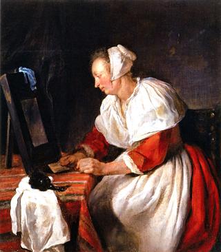 A Woman at Her Mirror