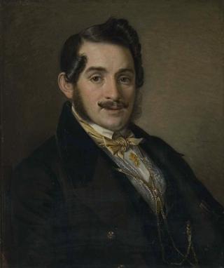 Portrait of an unknown man in a black coat