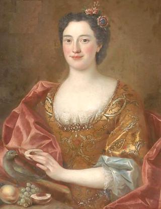 Portrait of a Lady Feeding Fruit to a Parrot