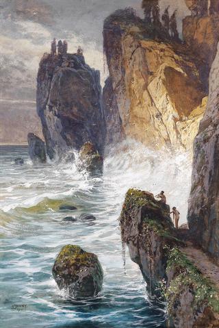 Mythological Scene with Fauns on a Rocky Coast