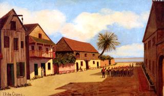 St. Francis Street with Soldiers Drilling
