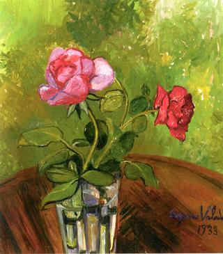 Two Roses in a Glass