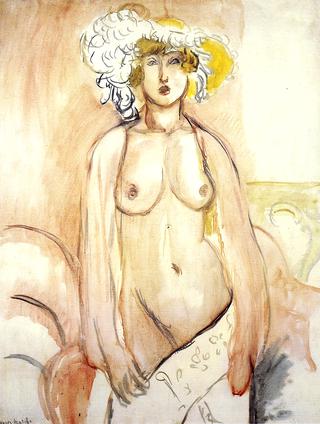 Antoinette with Feathered Hat, Nude Torso Standing