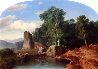 Mountain Landscape with Ruins