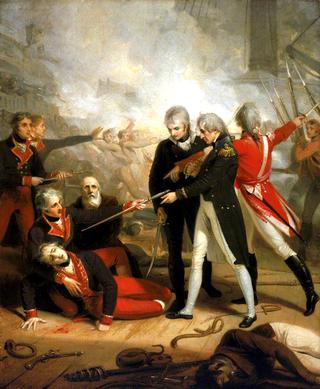 尼尔森于1797年2月14日接受“圣尼古拉斯”投降