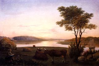 New England Inlet with Self Portrait
