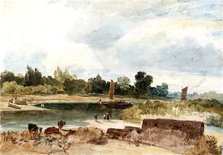 The River Thames with Isleworth Ferry