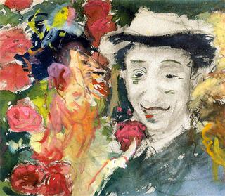 Sketch for self-portrait with an apple