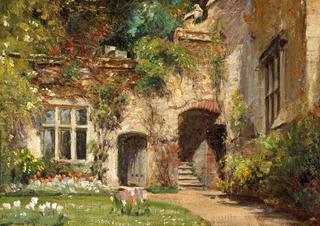 A Corner of the Garden against the Castle Walls, Dunster Castle, Somerset