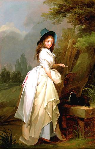 A Young Woman Inscribing a Tree