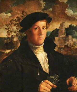 Young Man, Half-Length, Carrying Gloves