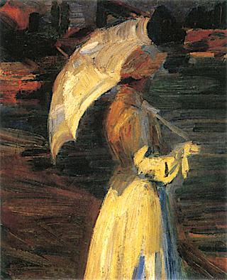 Lady with a Sunshade, Facing Richt