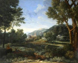 An Italianate River Landscape