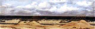 Florida Beach Scene with Sand Dunes, Sea Oats and Surf