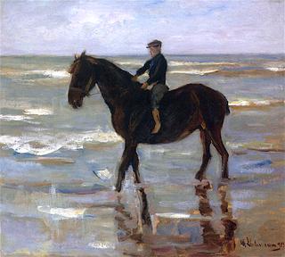 Young Groom on the Beach - Large Horse
