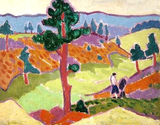 Landscape with Figures and a Gothic Monument