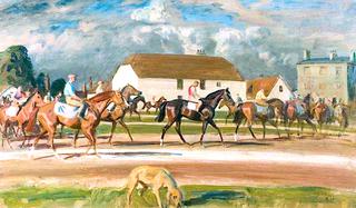 Horses with Stable Lads up at Newmarket