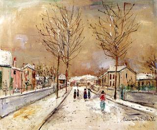 Village Street in the Snow at Sannois