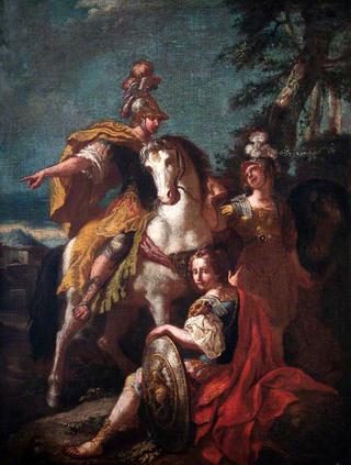 Man in Armour on a White Horse