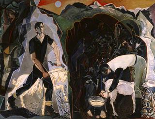 Four Figures in a Mountain Landscape