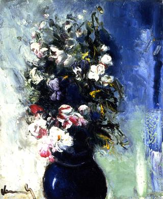 Flowers in a Blue Vase