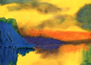 Mountain Lake with Cloud