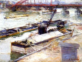 Ships on the Seine in Paris