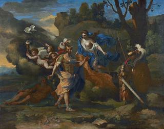 Venus presenting arms to Aeneas