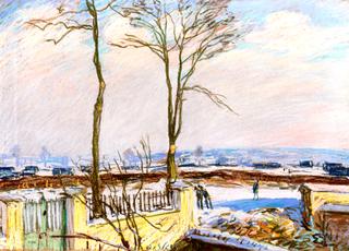 The Station at Moret-sur-Loing in the Snow