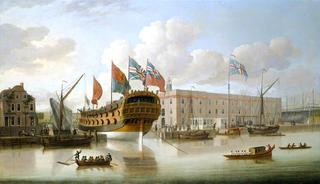 The 'St Albans' Floated Out at Deptford, 1747