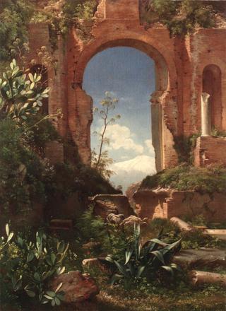 View Through Ruins on Mount Etna