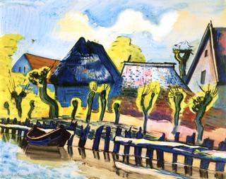 Fishing Village with Stork's Nest