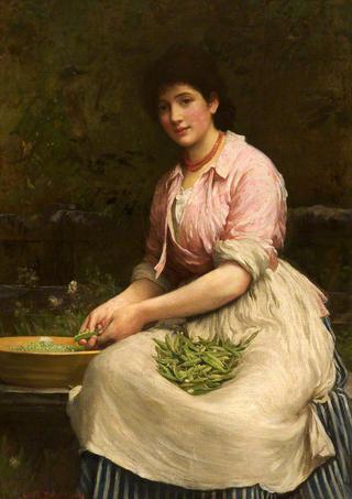 Girl Shelling Peas