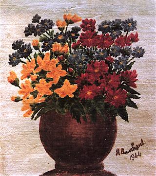 Flower in a Round Brown Vase