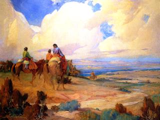 Navajos on the Way to Laguna Fiesta